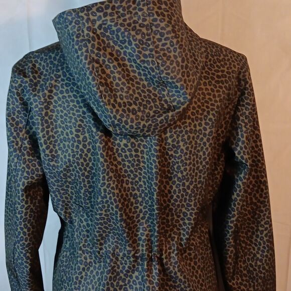 Tribal Jeans Leopard Print Women's Hooded Rain Jacket - Picture 5 of 9